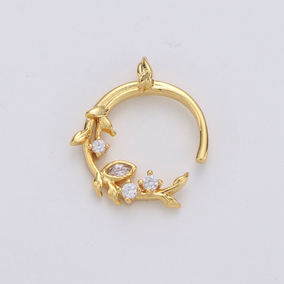 Dainty Laurel Leaves Wreath, Olive Leaf Wreath, Leaves Crown Charm Pendant, Greece, Gold Filled, Silver Round Charm D-184 D-185