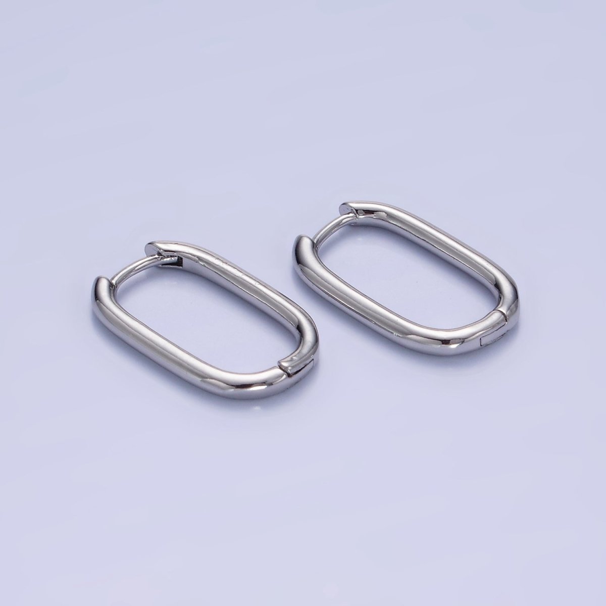 14K Gold Filled 20mm, 30mm Oblong Hoop Earrings in Gold & Silver | AB1336 AB1337