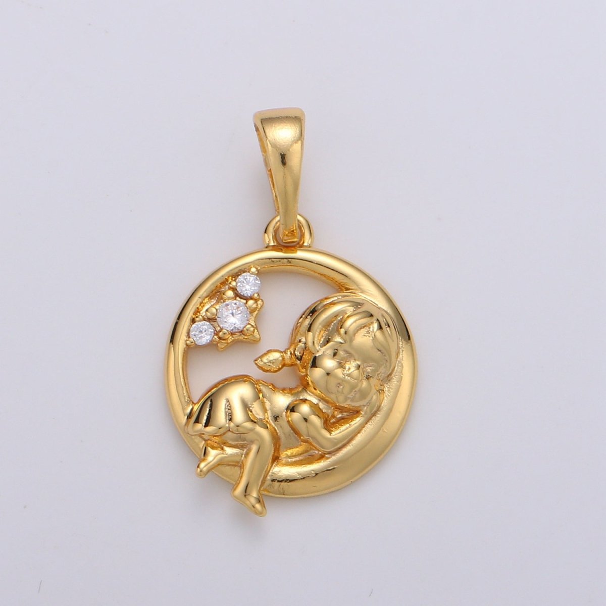 Dainty Little Girl Gold Filled Pendants J-086 - DLUXCA