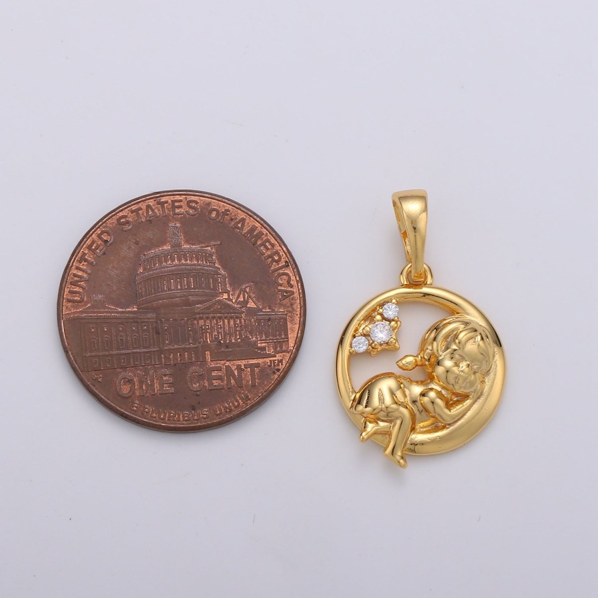 Dainty Little Girl Gold Filled Pendants J-086 - DLUXCA