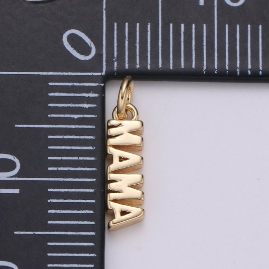 Dainty Mama Charm 18k Gold Filled Mama Charm for Bracelet Necklace Earring Component Diy Jewelry Making Supply E-140
