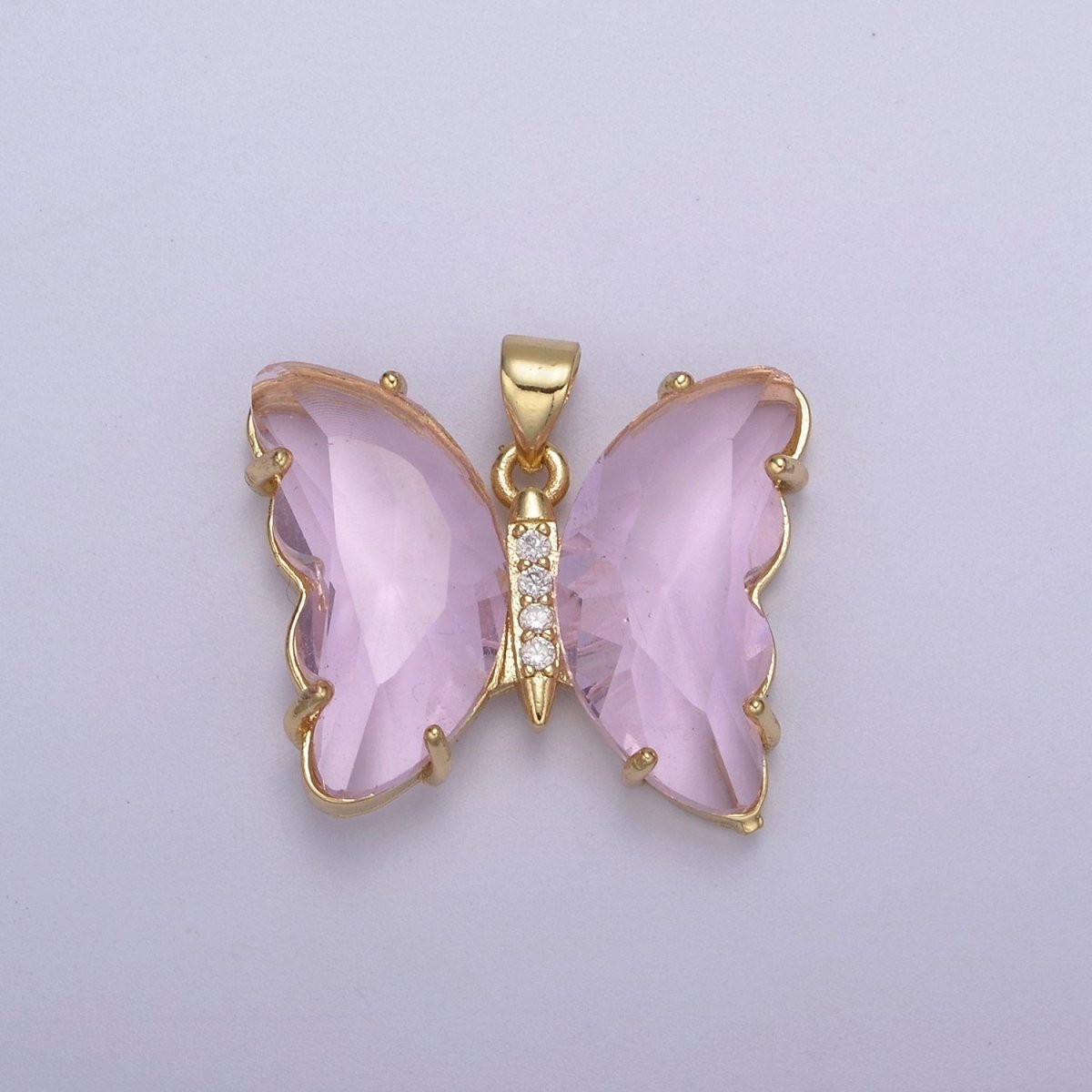 Dainty Mariposa Butterfly Charm Butterfly Charm Glass Pendant for Necklace Earring Bracelet Component in 14k Gold Filled Tarnish Free H-844 H-845 H-847 H-861