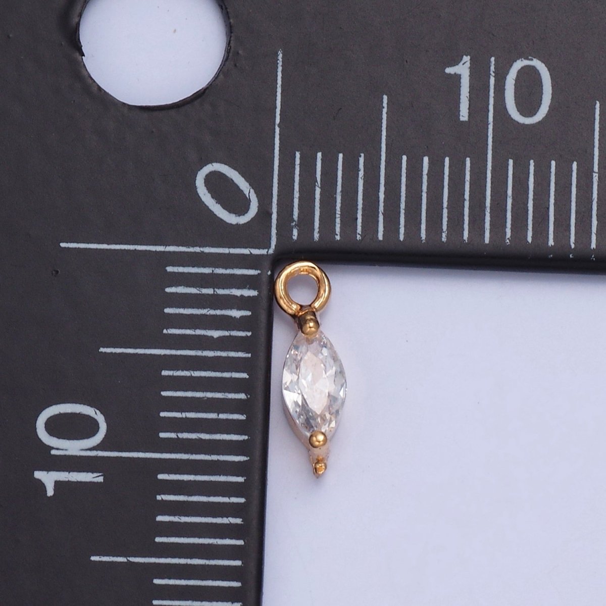 Dainty Marquise Sharp Oval Clear Cubic Zirconia CZ Charm For Jewelry Making | X-024 - DLUXCA