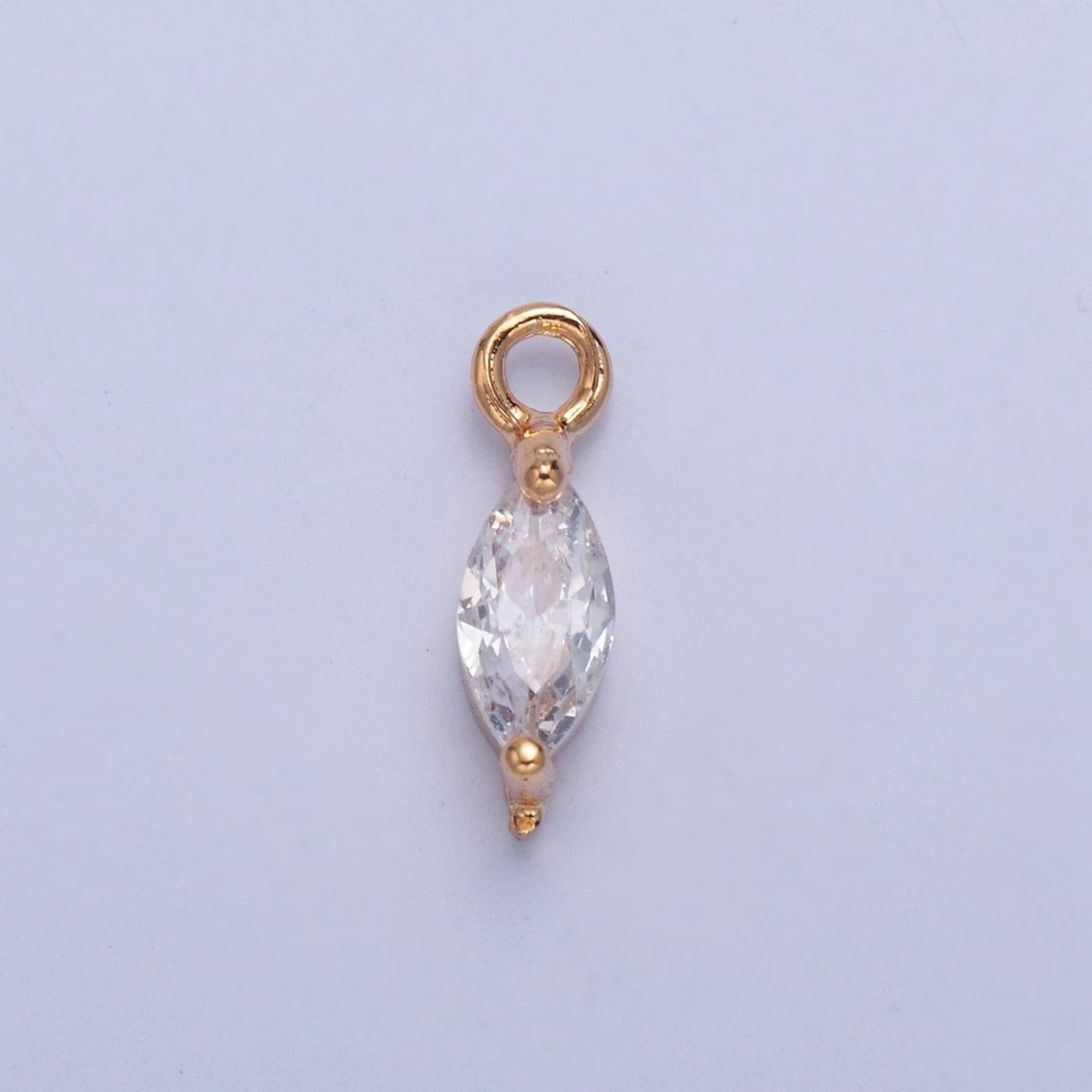 Dainty Marquise Sharp Oval Clear Cubic Zirconia CZ Charm For Jewelry Making | X-024 - DLUXCA