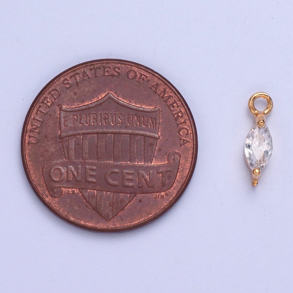 Dainty Marquise Sharp Oval Clear Cubic Zirconia CZ Charm For Jewelry Making | X-024 - DLUXCA