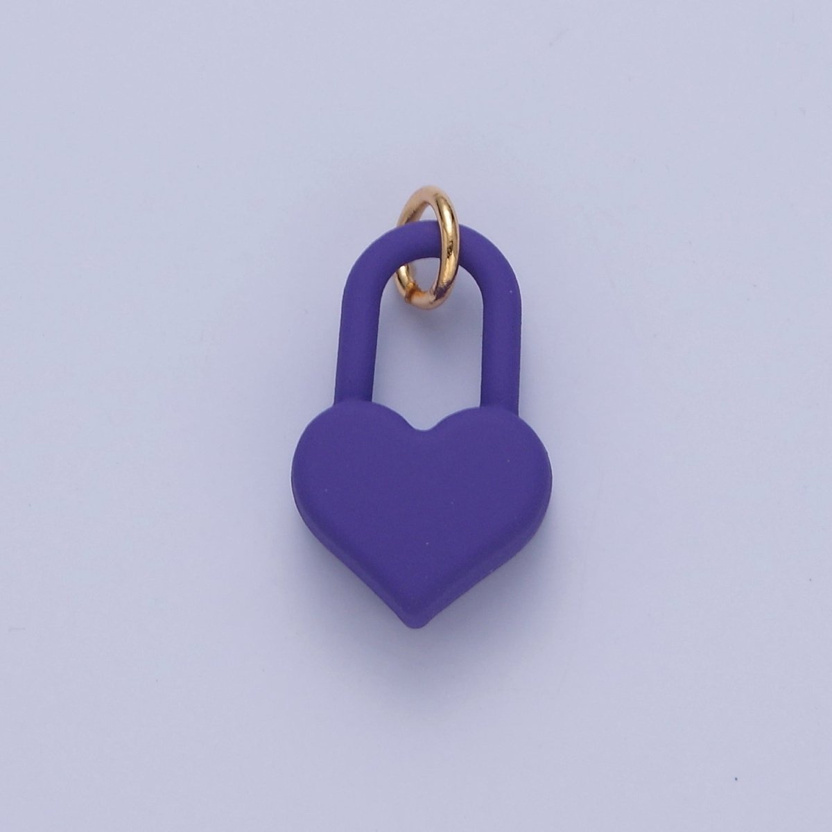 Dainty Matte Enamel Heart Lock Charm For Jewelry Making | W-302-W-311