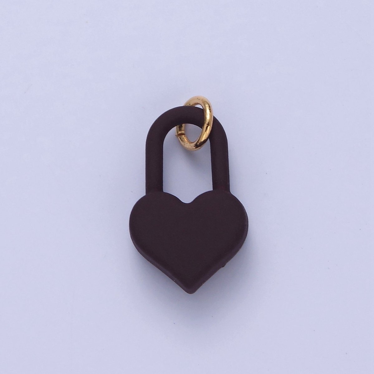 Dainty Matte Enamel Heart Lock Charm For Jewelry Making | W-302-W-311