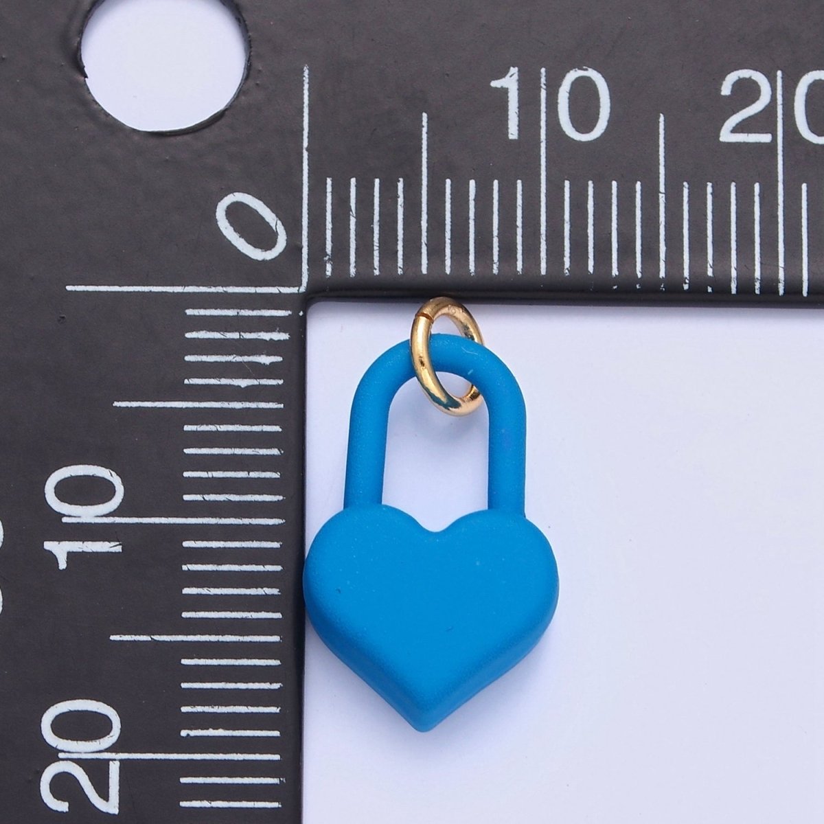 Dainty Matte Enamel Heart Lock Charm For Jewelry Making | W-302-W-311