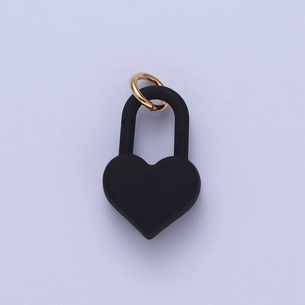 Dainty Matte Enamel Heart Lock Charm For Jewelry Making | W-302-W-311