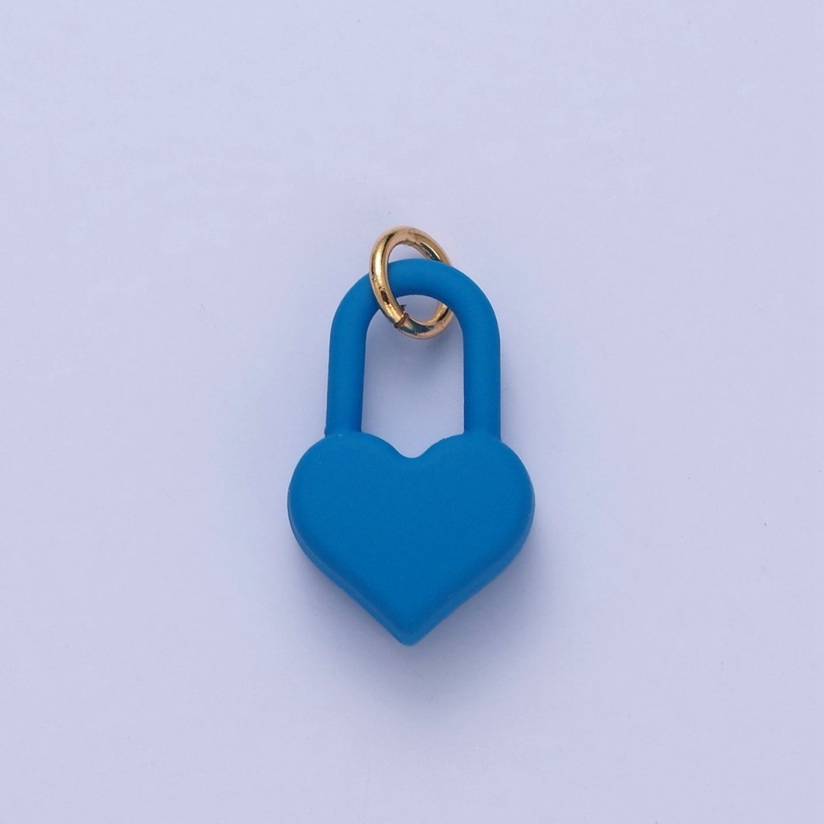 Dainty Matte Enamel Heart Lock Charm For Jewelry Making | W-302-W-311