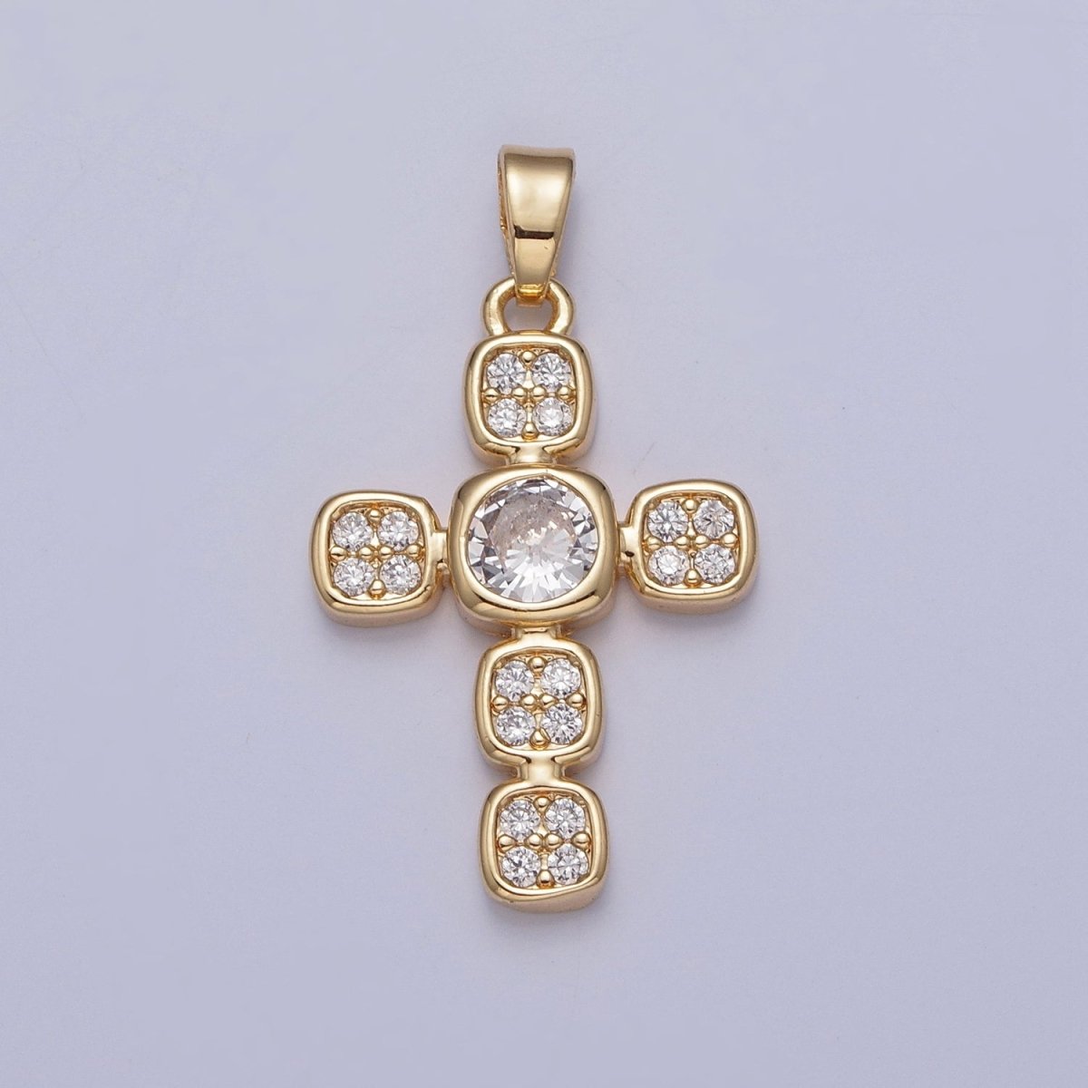 Dainty Micro Pave Religious Pendant with Green/Clear Cubic Zirconia X-313 X-314