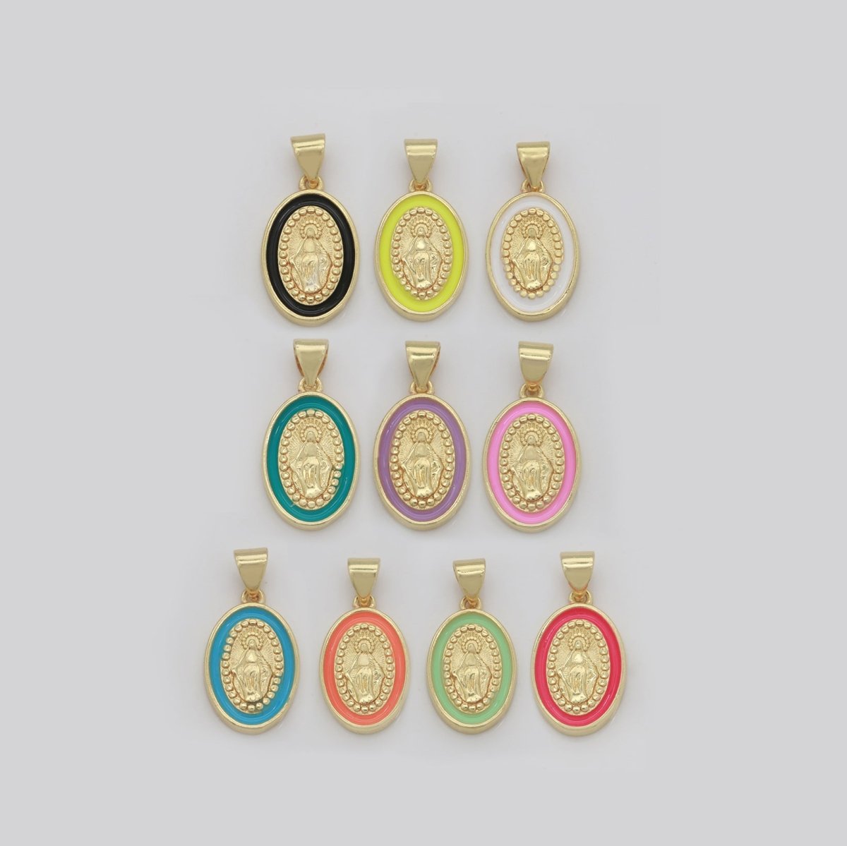 Dainty Miraculous Lady Charm gold medallion Charm, gold filled Virgin Mary religious medal Saint Pendant Religious Coin Catholic Enamel Jewelry N-1373 N-1374 N-1375 N-1376 N-1377 N-1378 N-1379 N-1380 N-1381 N-1382
