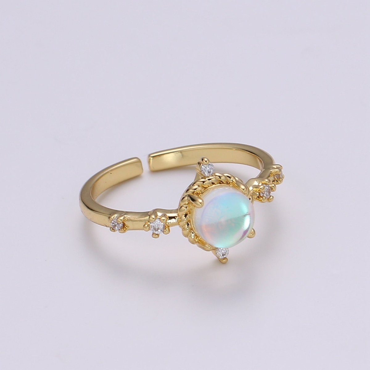 Dainty Monstone Ring Celestial Ring Minimalist Crystal Ring Statement Ring Adjustable Ring Stacking Ring Girlfriend Gift R-336 - DLUXCA
