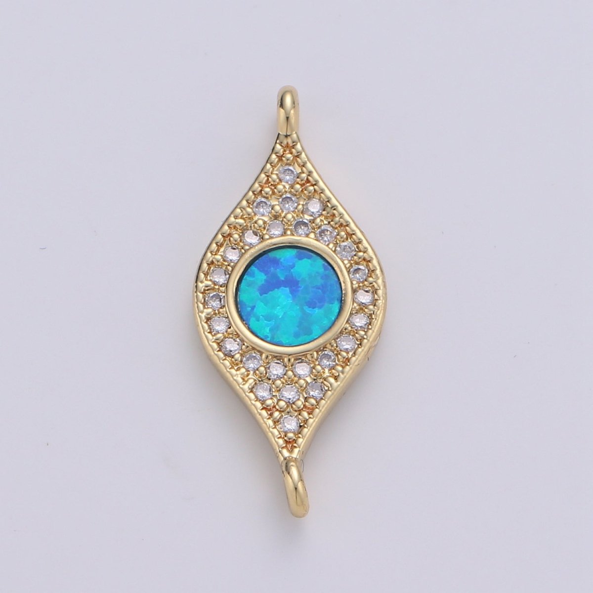 Dainty Opal Bracelet Connector Gold Evil Eye Charm 14k Gold Fill Peacock Feather Charm Connector for Bracelet Necklace Charm Component F-491 F-492 F-493