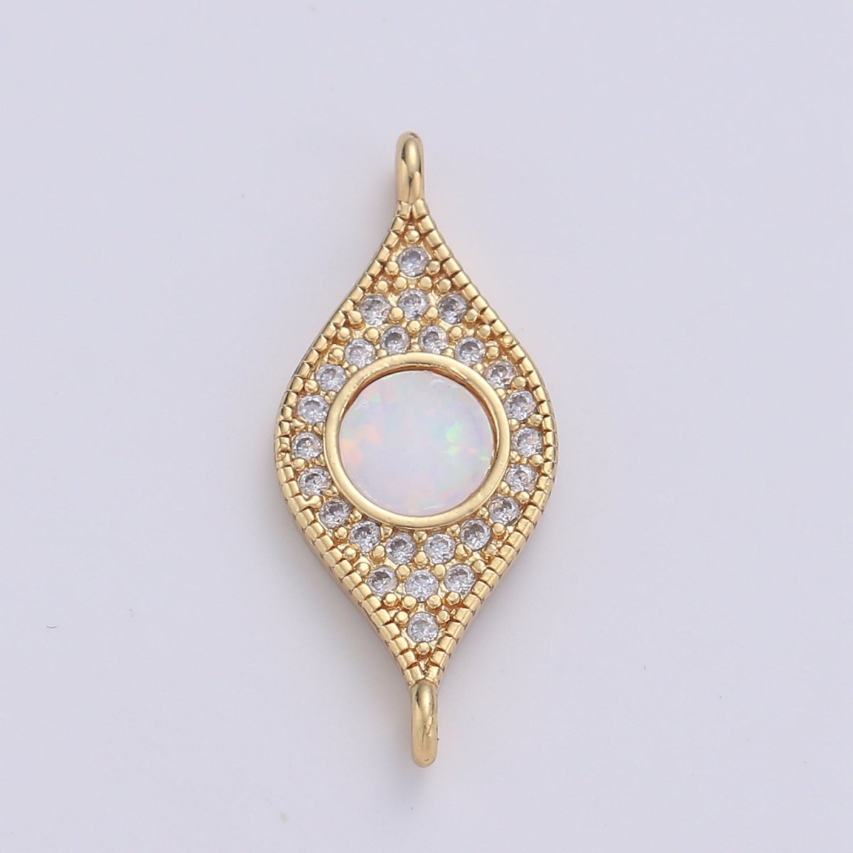 Dainty Opal Bracelet Connector Gold Evil Eye Charm 14k Gold Fill Peacock Feather Charm Connector for Bracelet Necklace Charm Component F-491 F-492 F-493