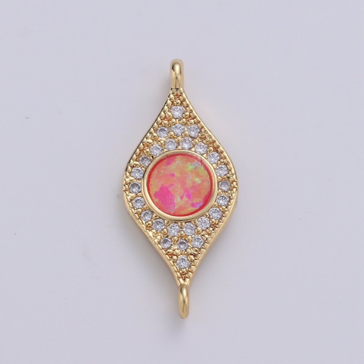 Dainty Opal Bracelet Connector Gold Evil Eye Charm 14k Gold Fill Peacock Feather Charm Connector for Bracelet Necklace Charm Component F-491 F-492 F-493