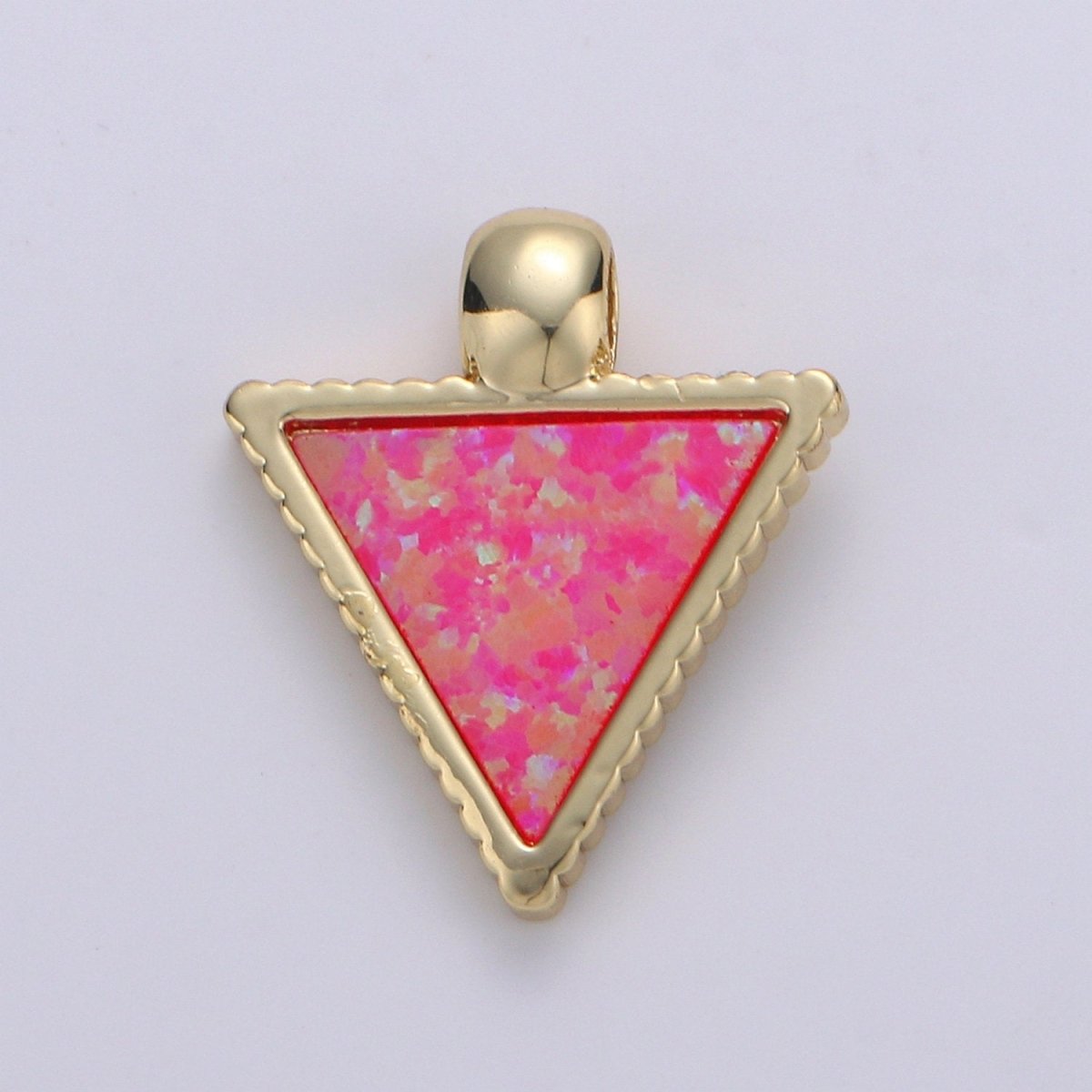 Dainty Opal Charm - 20x15mm Blue Triangle Charm 14k Gold Filled CZ Drop Charm Pendant, Cubic Geometric Charm for Minimalist jewelry I-367~I-370