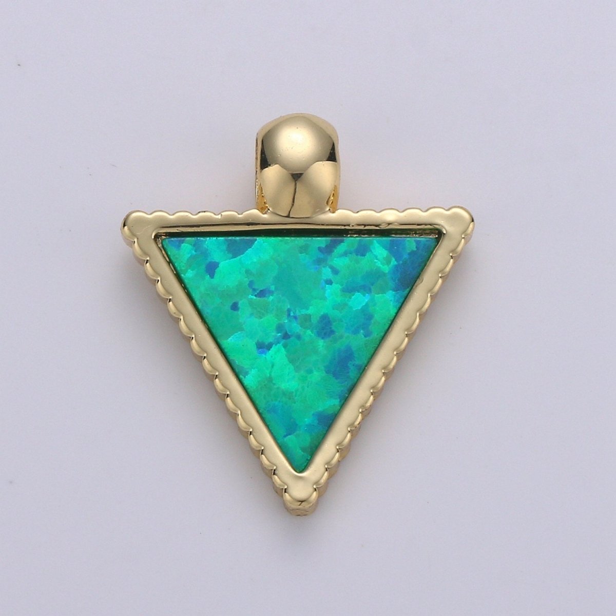Dainty Opal Charm - 20x15mm Blue Triangle Charm 14k Gold Filled CZ Drop Charm Pendant, Cubic Geometric Charm for Minimalist jewelry I-367~I-370