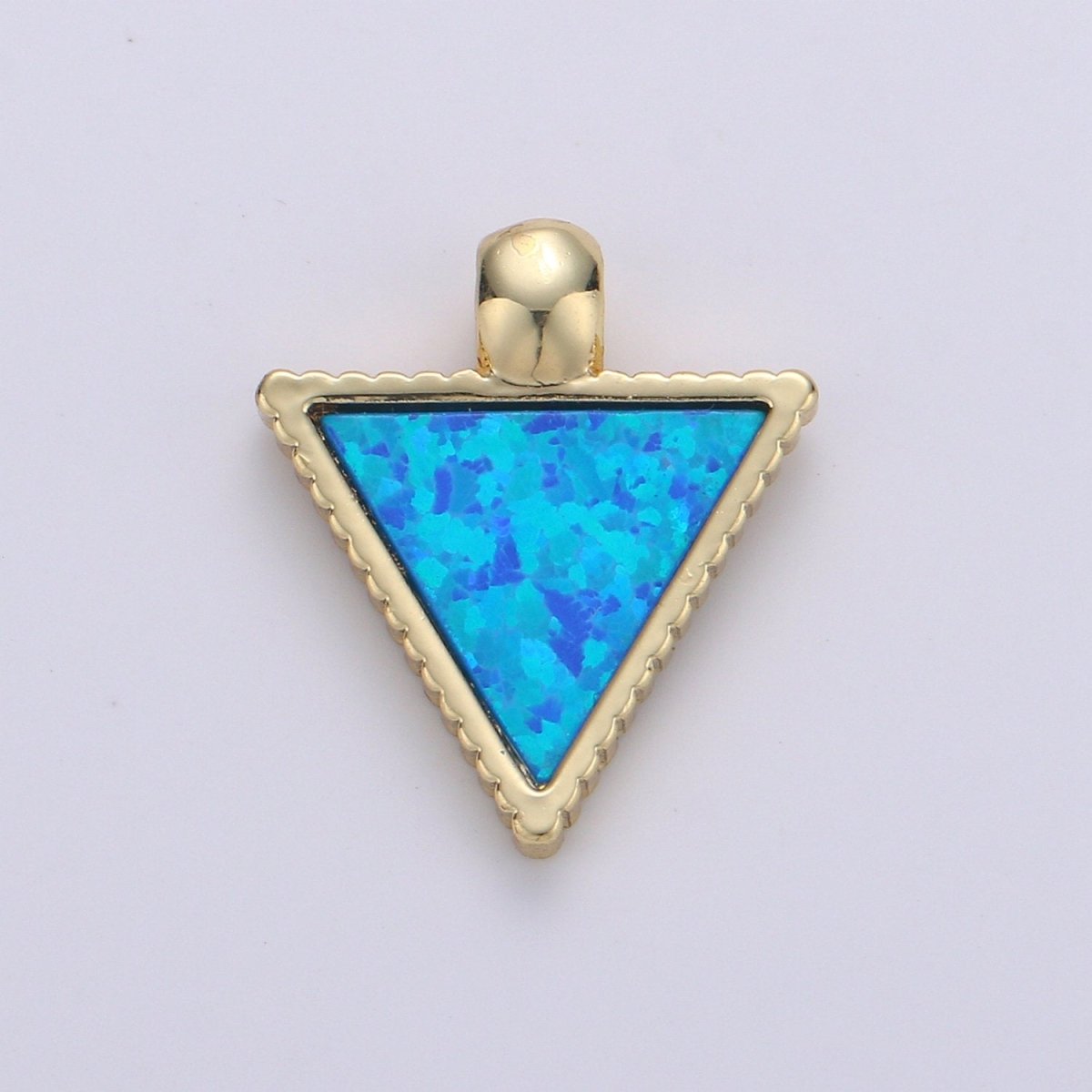 Dainty Opal Charm - 20x15mm Blue Triangle Charm 14k Gold Filled CZ Drop Charm Pendant, Cubic Geometric Charm for Minimalist jewelry I-367~I-370