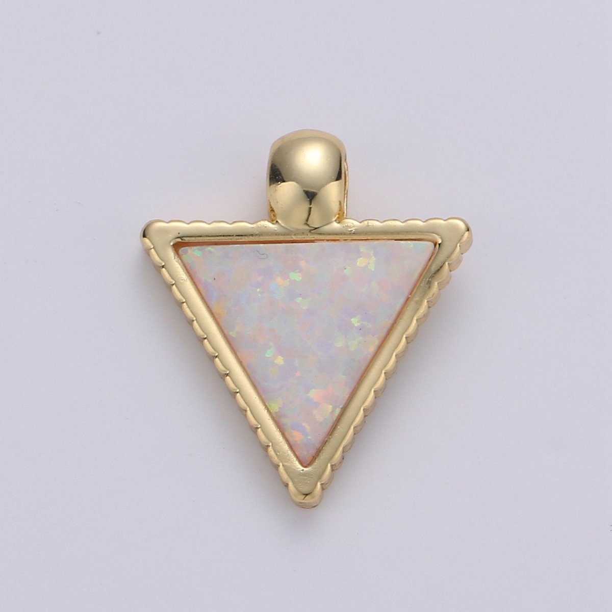 Dainty Opal Charm - 20x15mm Blue Triangle Charm 14k Gold Filled CZ Drop Charm Pendant, Cubic Geometric Charm for Minimalist jewelry I-367~I-370