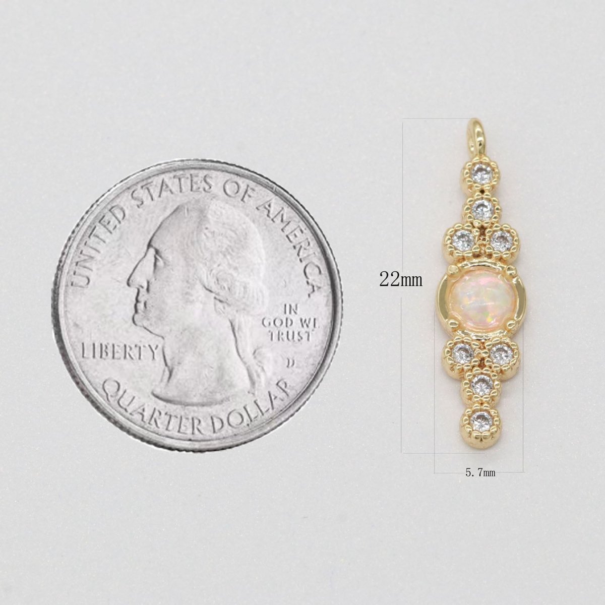Dainty Opal Charm Gold Round Charm 14k Gold Fill Bubble Charm for Bracelet Necklace Earring Component E-905