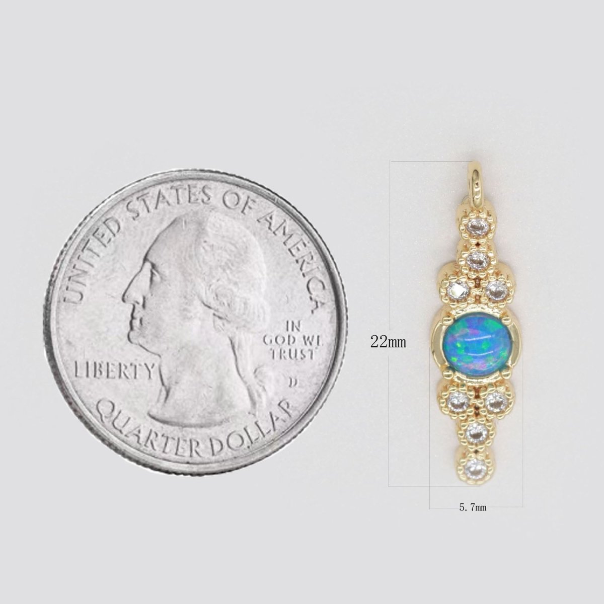 Dainty Opal Charm Gold Round Charm 14k Gold Fill Bubble Charm for Bracelet Necklace Earring Component E-905