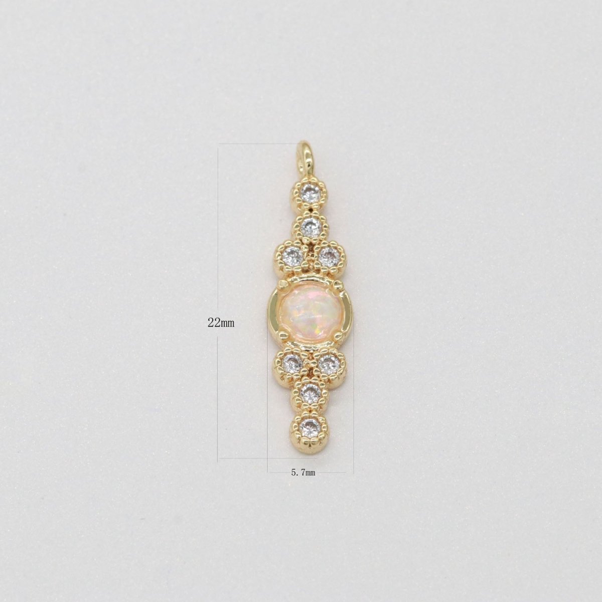 Dainty Opal Charm Gold Round Charm 14k Gold Fill Bubble Charm for Bracelet Necklace Earring Component E-905