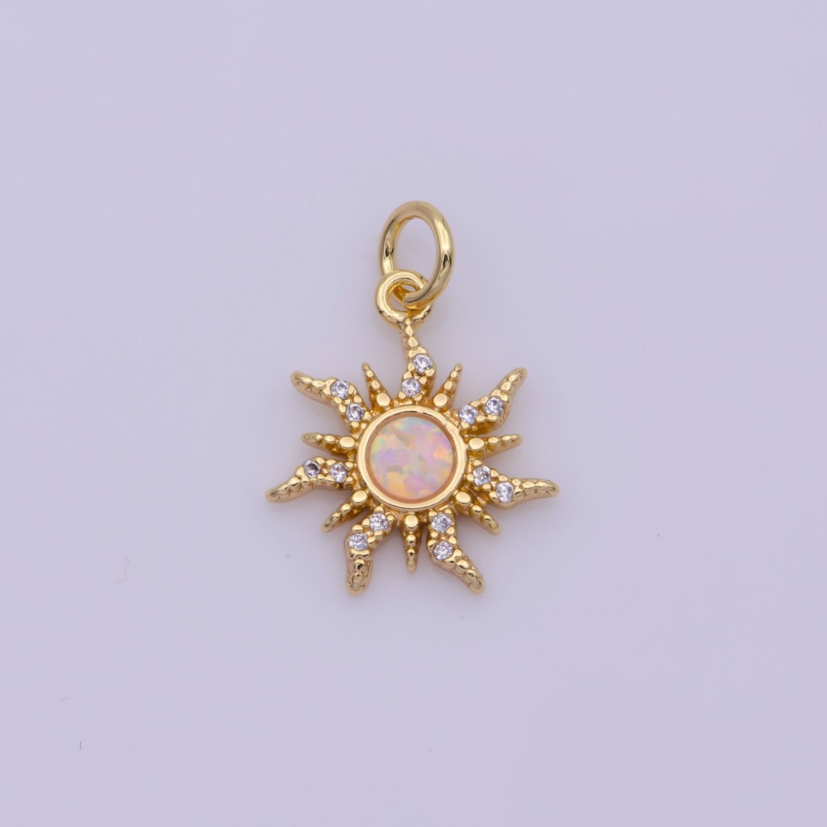 Dainty Opal Starburst Gold Star Charm, Bracelet, Necklace, Earring Pendant Celestial Charm N-182 N-183