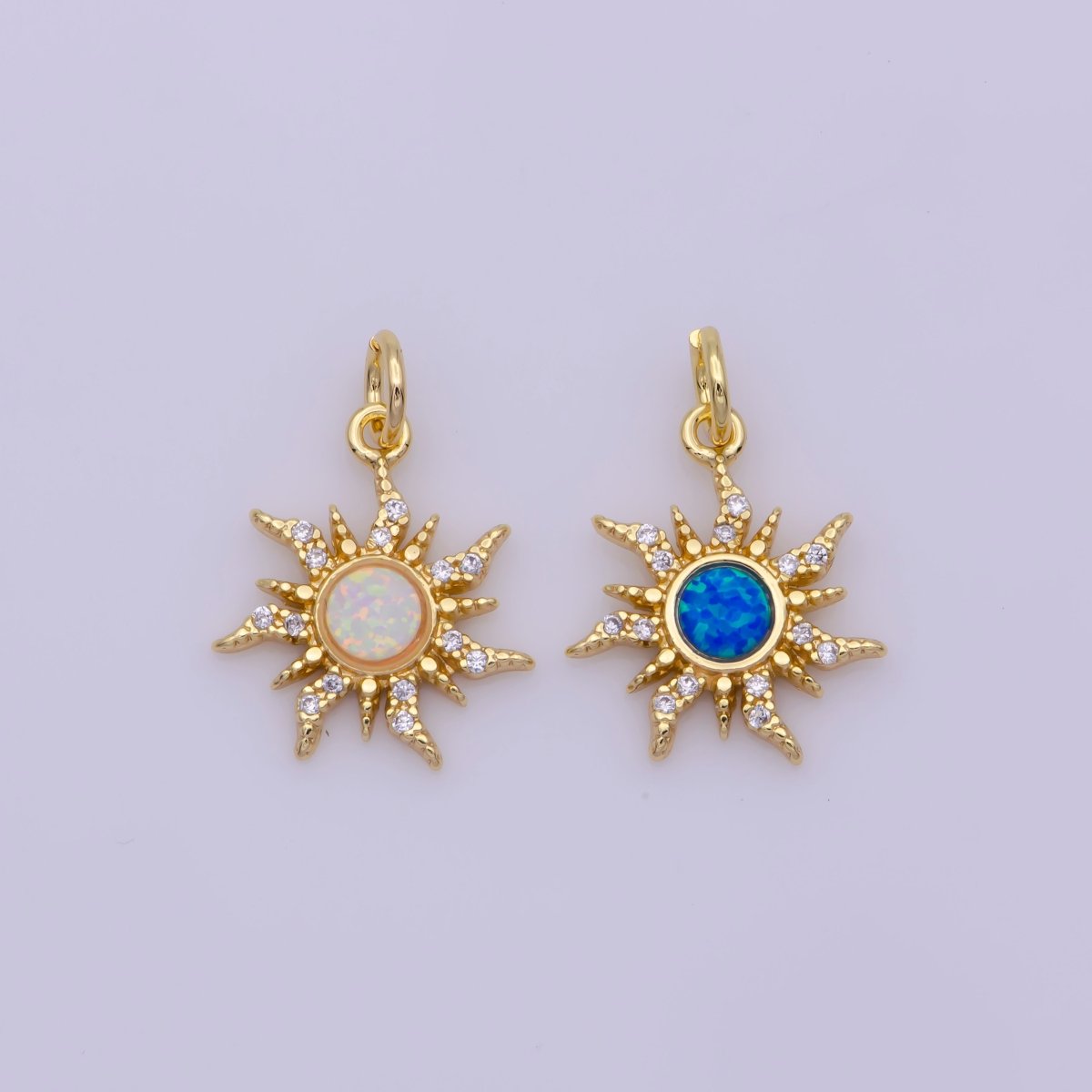 Dainty Opal Starburst Gold Star Charm, Bracelet, Necklace, Earring Pendant Celestial Charm N-182 N-183