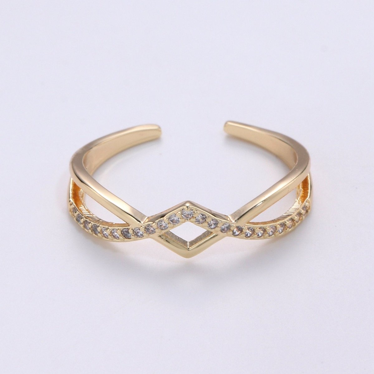 Dainty Open Rings | Simple Gold Ring | Minimalist Ring | Layered Ring | Dainty Ring | Gifts for Her Friend | Thin Open Gold Ring R-078 - DLUXCA