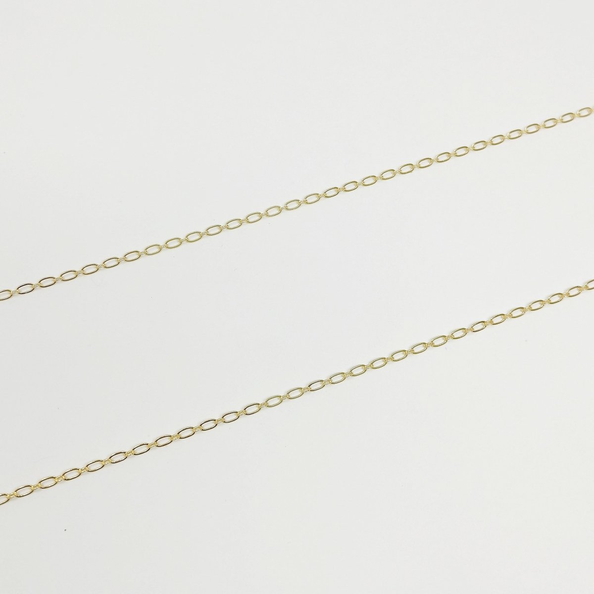 Dainty Oval CABLE 24K Gold Filled Chain by Yard, Wholesale Bulk Roll Chain for Jewelry Making, Width 2.4mm | ROLL-407