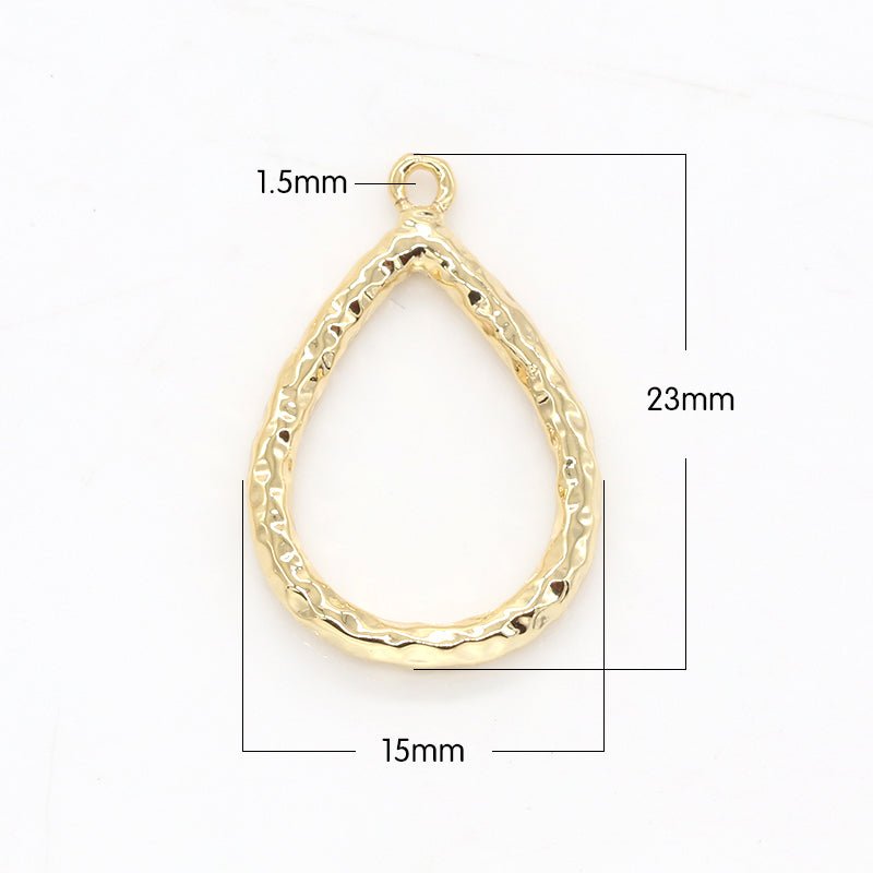 Dainty Oval Teardrop Hollow Charm Mini Geometric Charm Pendant GP-152