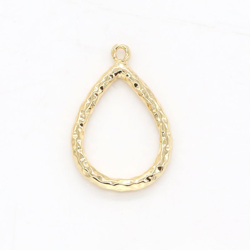Dainty Oval Teardrop Hollow Charm Mini Geometric Charm Pendant GP-152
