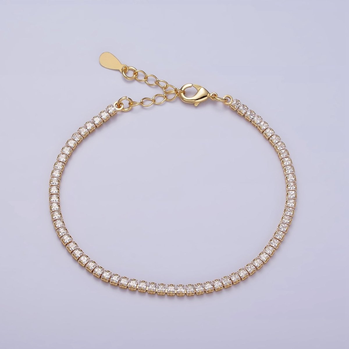 Dainty PEACH, YELLOW, RED Diamond Tennis Bracelet Gold CZ Tennis Bracelet Cubic Zirconia Diamond Bracelet Adjustable | WA-890 WA-891 WA-892 Clearance Pricing