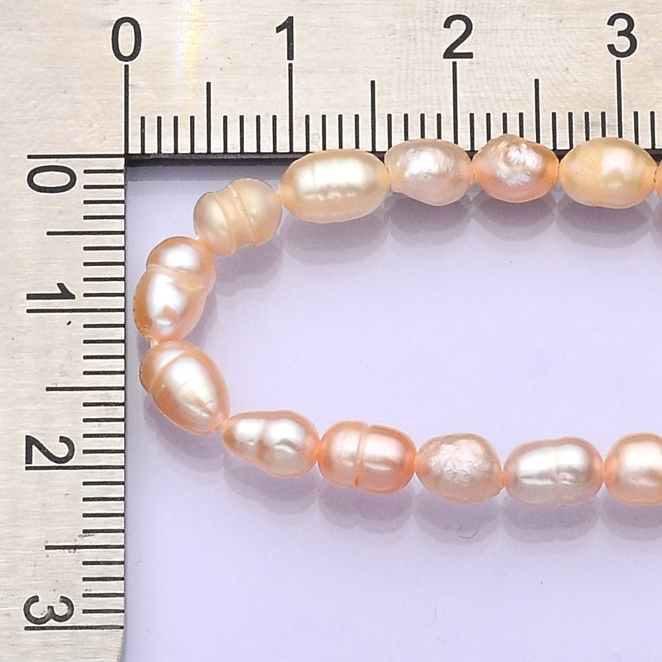 Dainty Pearl Necklace - Blush Peach Pink Bridal Wedding Jewelry - Bridesmaid Jewelry - Fresh Water Pearl Jewelry | WA - 669 Clearance Pricing - DLUXCA