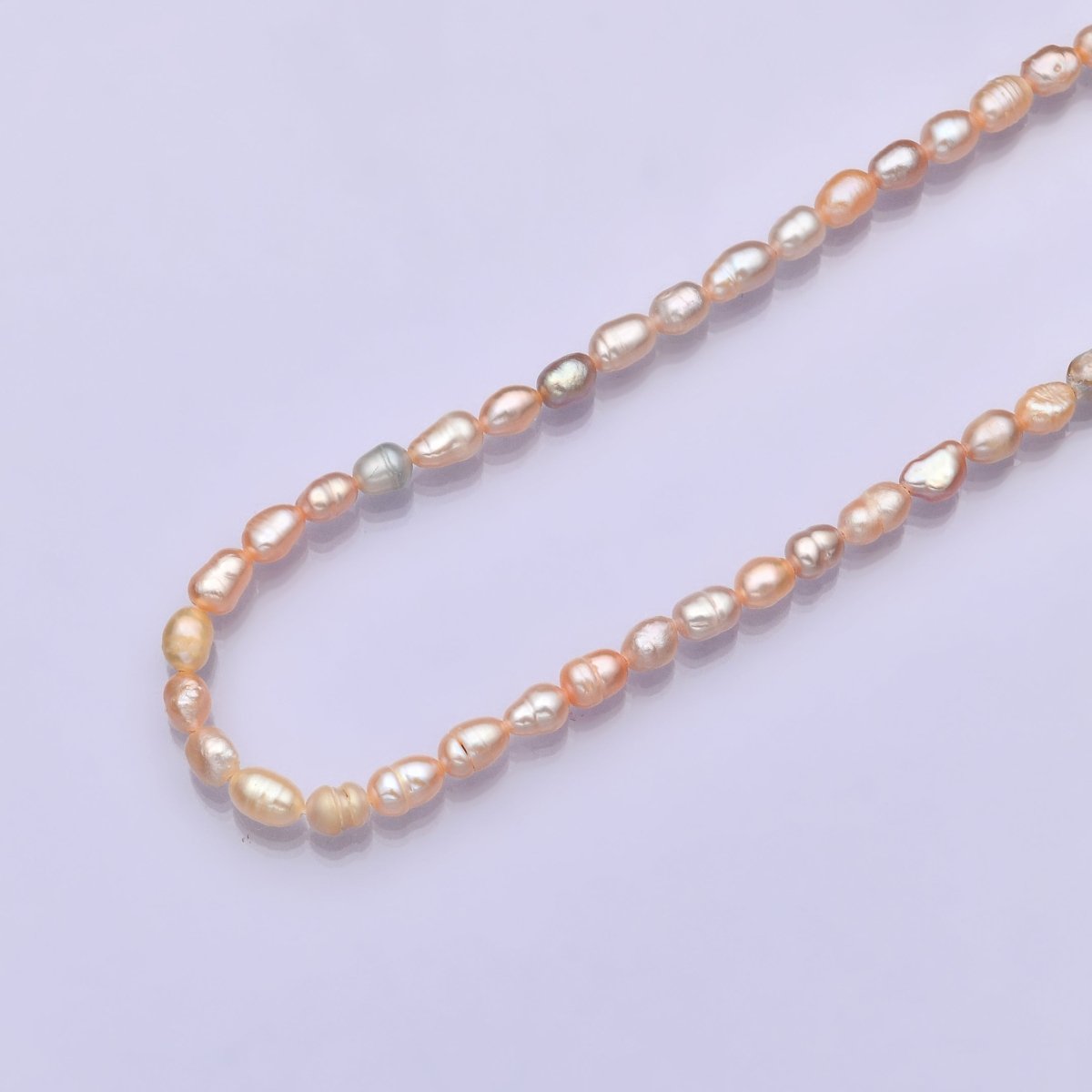 Dainty Pearl Necklace - Blush Peach Pink Bridal Wedding Jewelry - Bridesmaid Jewelry - Fresh Water Pearl Jewelry | WA - 669 Clearance Pricing - DLUXCA