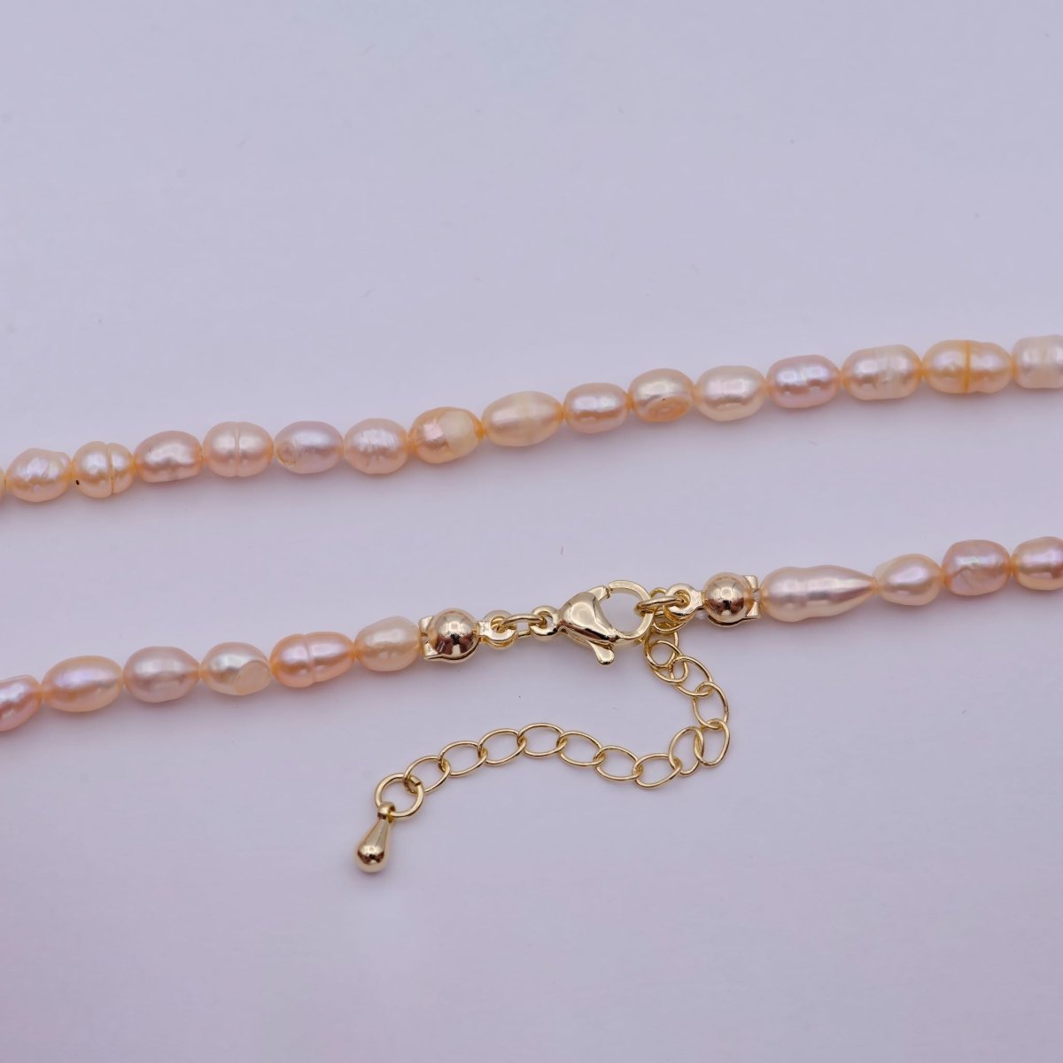Dainty Pearl Necklace - Blush Peach Pink Bridal Wedding Jewelry - Bridesmaid Jewelry - Fresh Water Pearl Jewelry | WA-669 Clearance Pricing