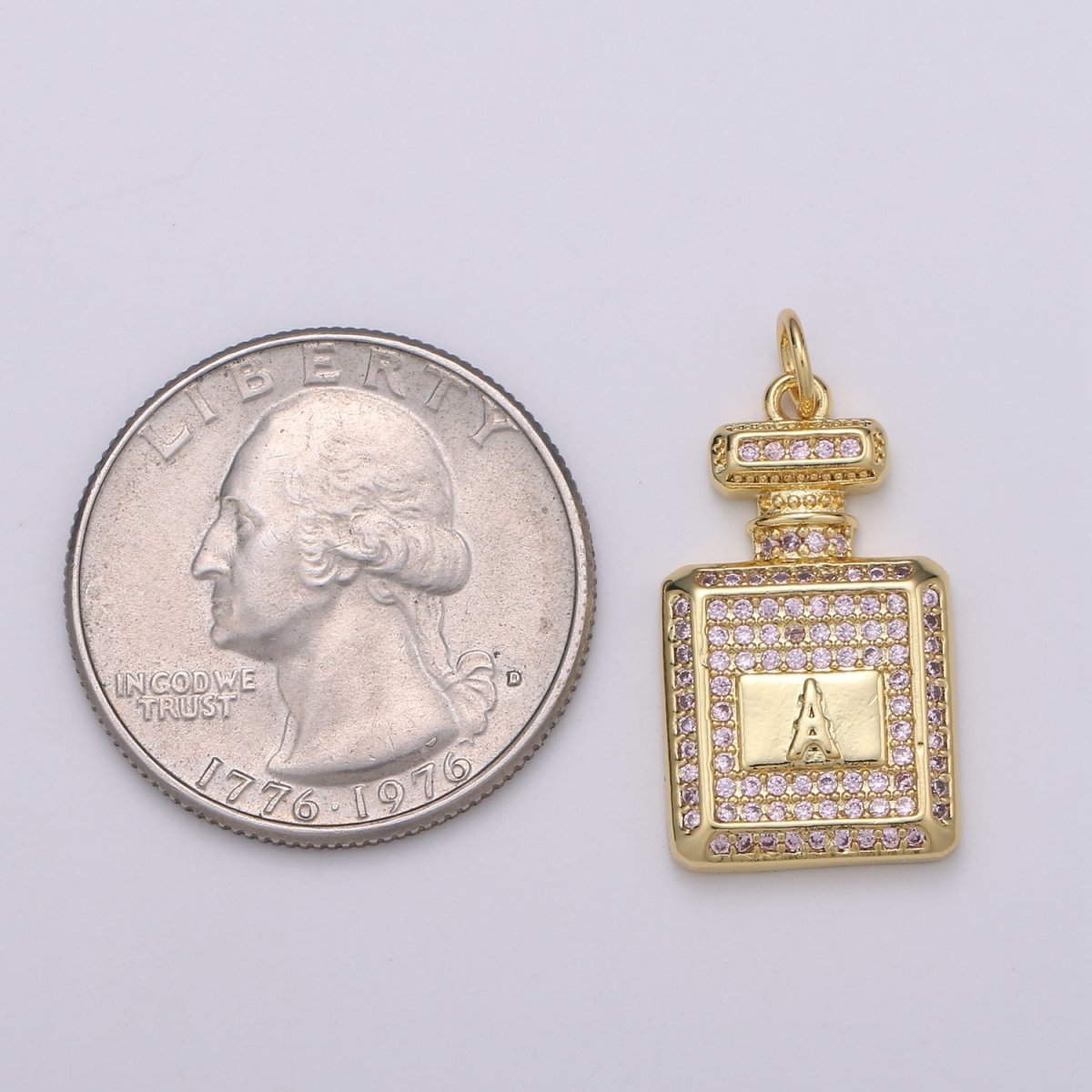 Dainty perfume Bottle Charm, Micro Pave Bottle Charm for Necklace Bracelet Earring Component Jewelry Making Supply D-827 D-828