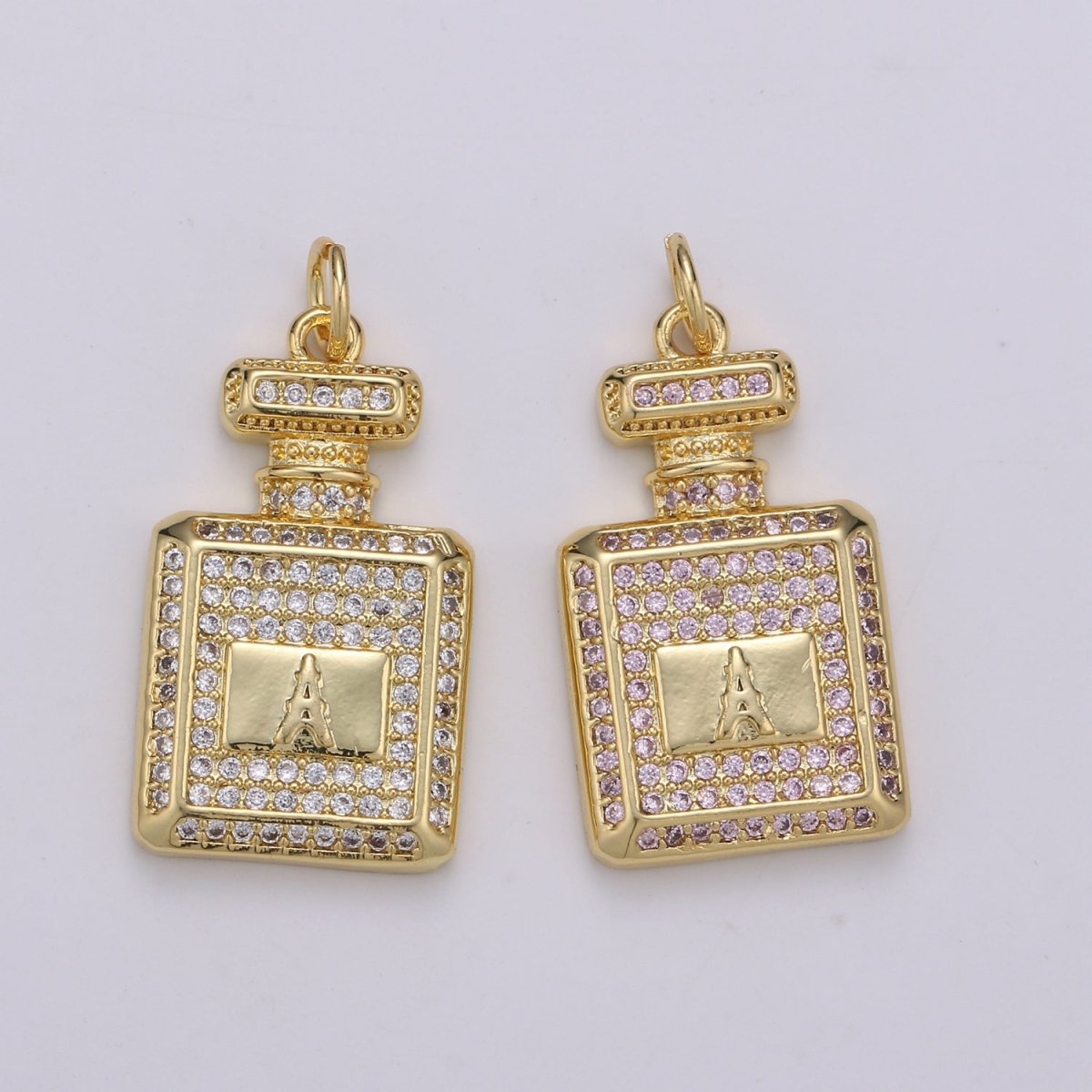 Dainty perfume Bottle Charm, Micro Pave Bottle Charm for Necklace Bracelet Earring Component Jewelry Making Supply D-827 D-828