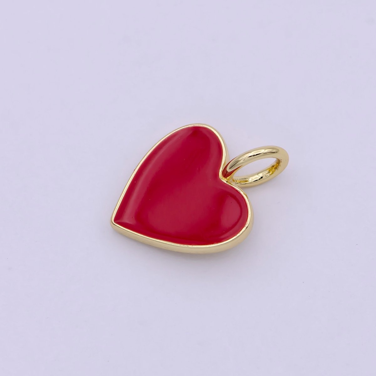Dainty Pink enameled heart Red enamel heart pendant, Gold Love charm enamel jewelry for Necklace Bracelet Earring Charm Supply C-801