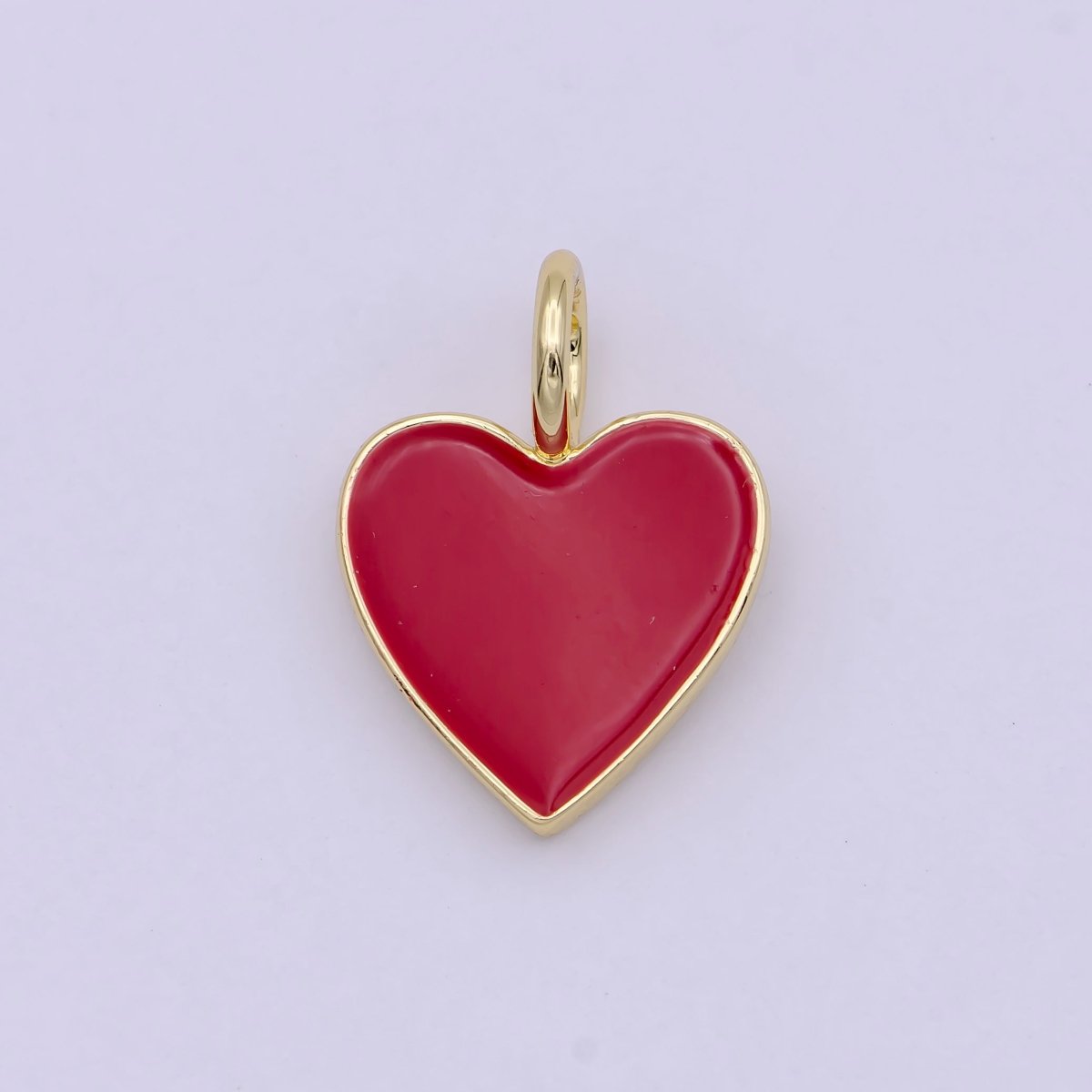 Dainty Pink enameled heart Red enamel heart pendant, Gold Love charm enamel jewelry for Necklace Bracelet Earring Charm Supply C-801
