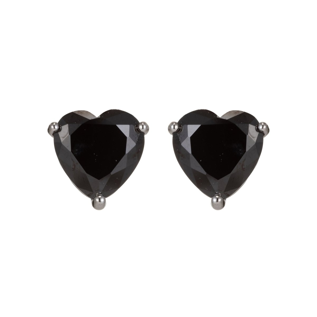 Dainty Pink heart earrings, Black CZ earrings, heart studs, Yellow solitaire earrings Purple Cubic studs for birthday gift