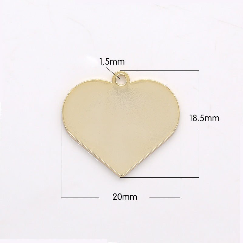 Dainty Plain Golden Heart Charm Lover Full Plain Gold Heart Charm Pendant GP-228