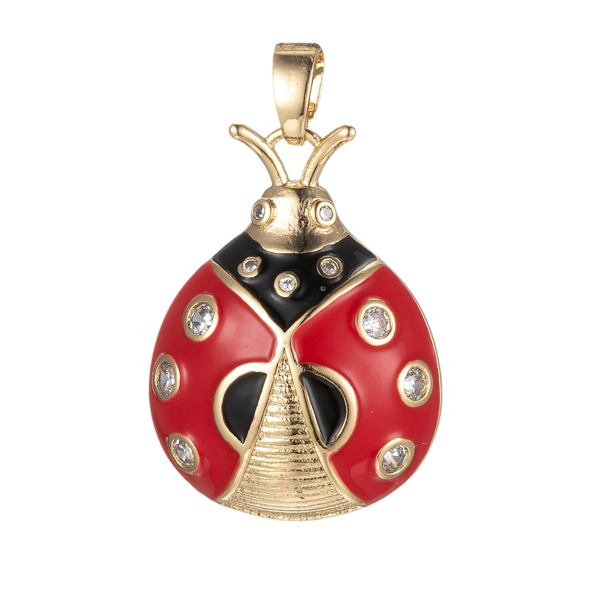 Dainty Red Lady Bug Charm Enamel Animal Insect Pendant for Bracelet Necklace Earring H-900