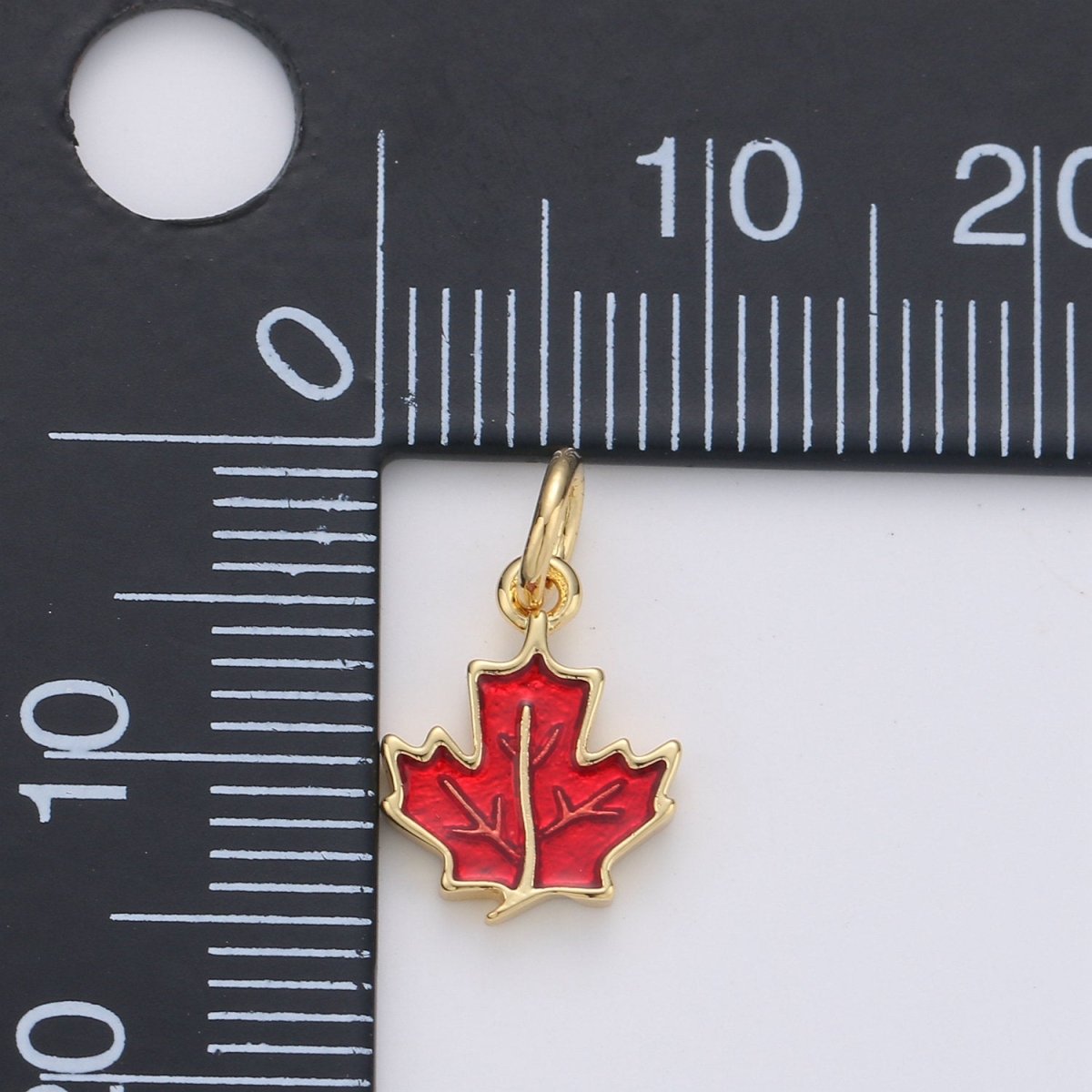 Dainty Red Maple Pendant Enamel Maple Tree Charm, Gold Canada Charm Jewelry for Necklace Bracelet Earring Component D-190 D-191
