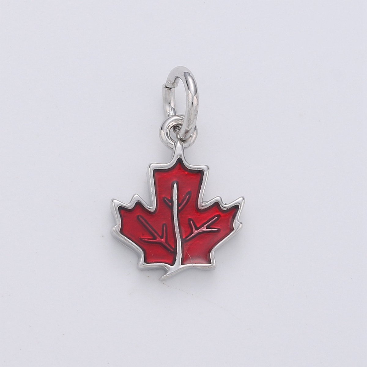 Dainty Red Maple Pendant Enamel Maple Tree Charm, Gold Canada Charm Jewelry for Necklace Bracelet Earring Component D-190 D-191