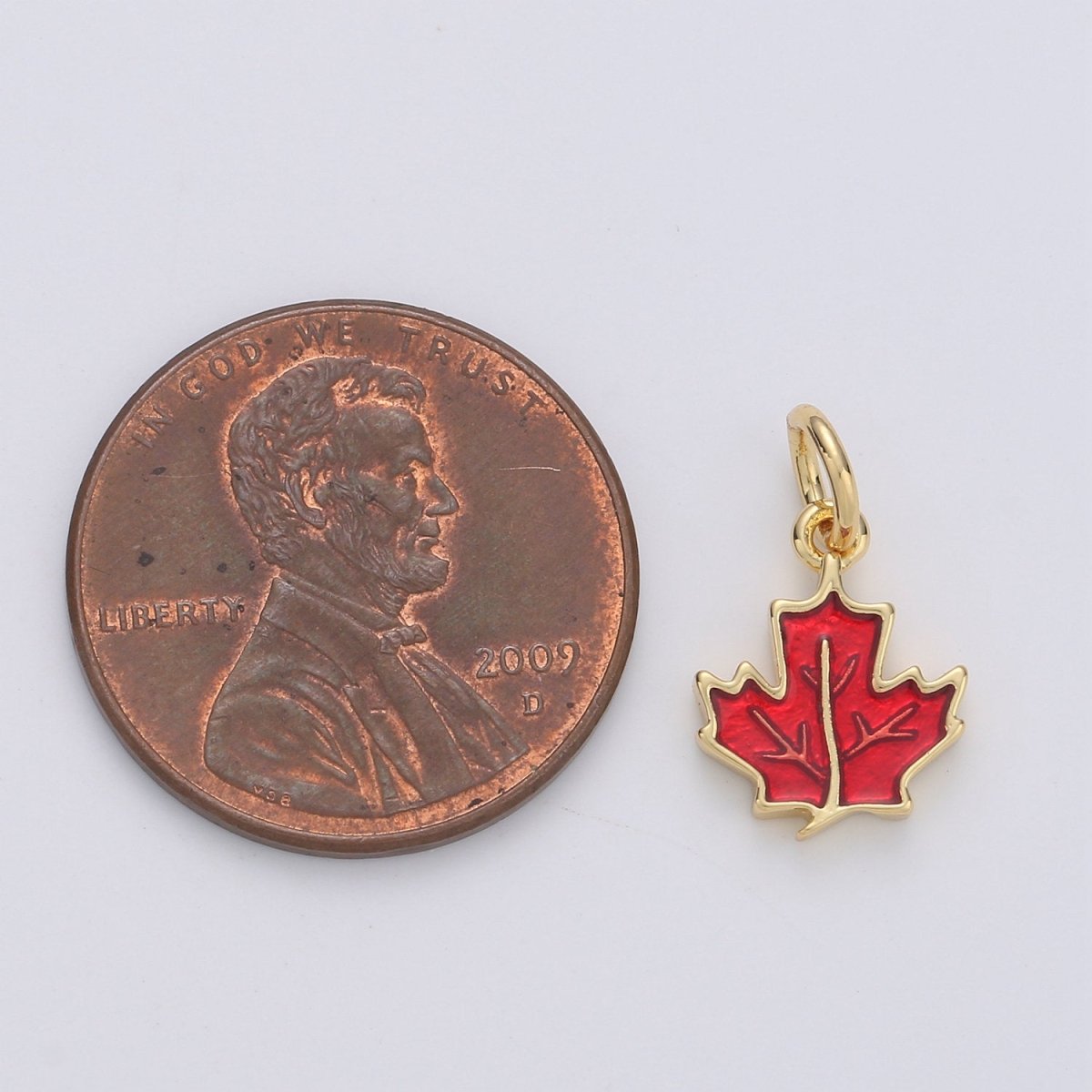 Dainty Red Maple Pendant Enamel Maple Tree Charm, Gold Canada Charm Jewelry for Necklace Bracelet Earring Component D-190 D-191