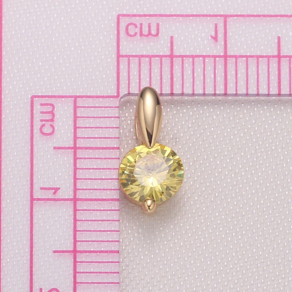 Dainty Red Purple Yellow Single Crystal Charm CZ Mono Crystal Charm Pendant GP-984 GP-985 GP-986