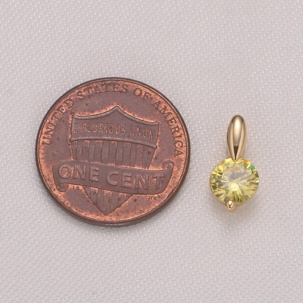 Dainty Red Purple Yellow Single Crystal Charm CZ Mono Crystal Charm Pendant GP-984 GP-985 GP-986