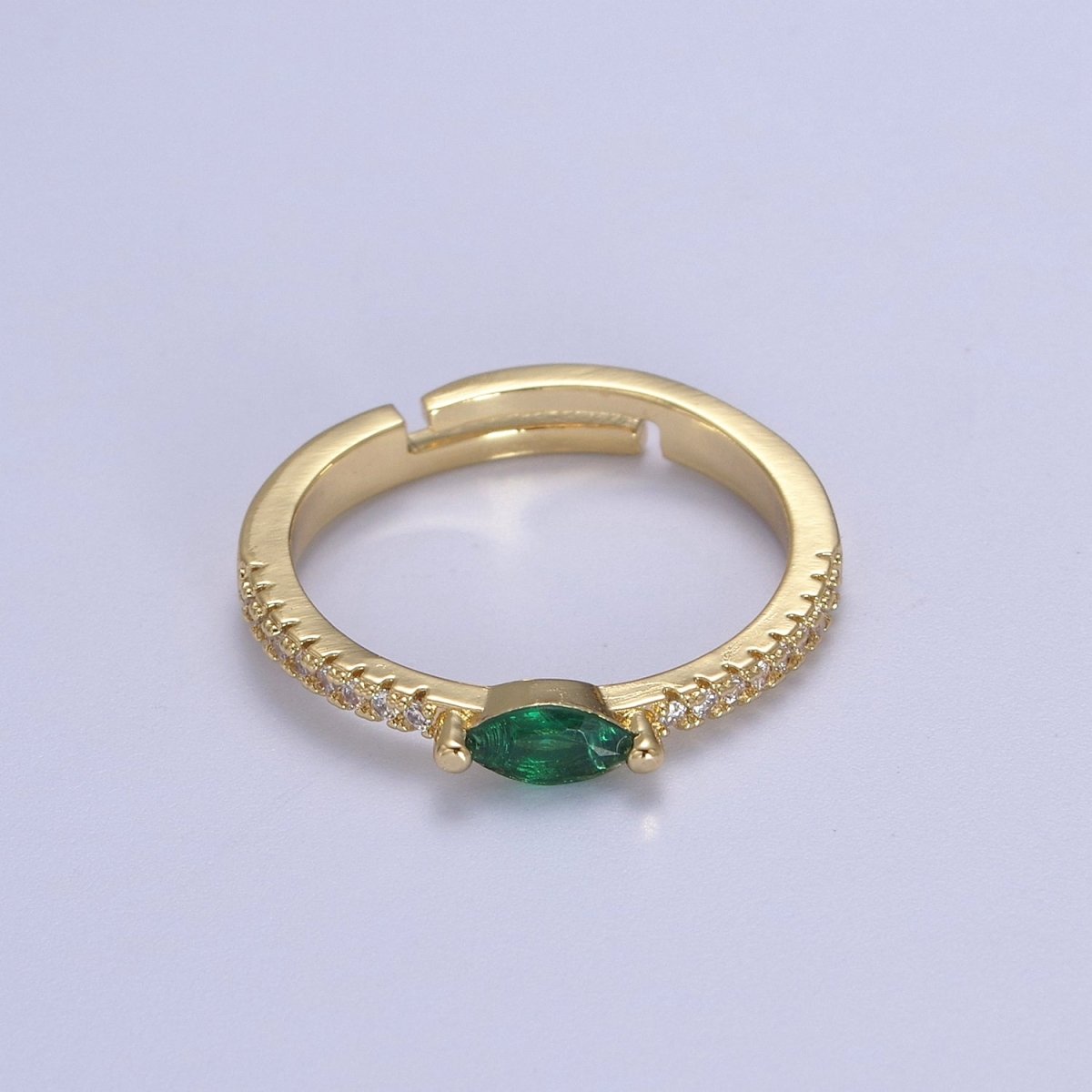 Dainty Ring, Gold Minimalist Ring, Stacking Ring, Green Purple Aqua CZ Diamond Gold Thin Ring, Gift for Her U-365, U-367
